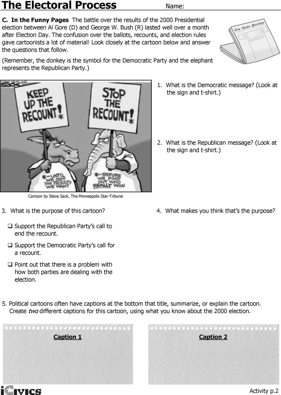 The Electoral Process Worksheet the Electoral Process Step by Step the Worksheet Activity