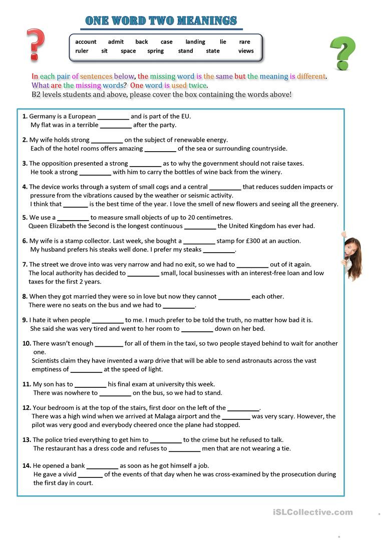 To too Two Worksheet E Word Two Meanings English Esl Worksheets for Distance