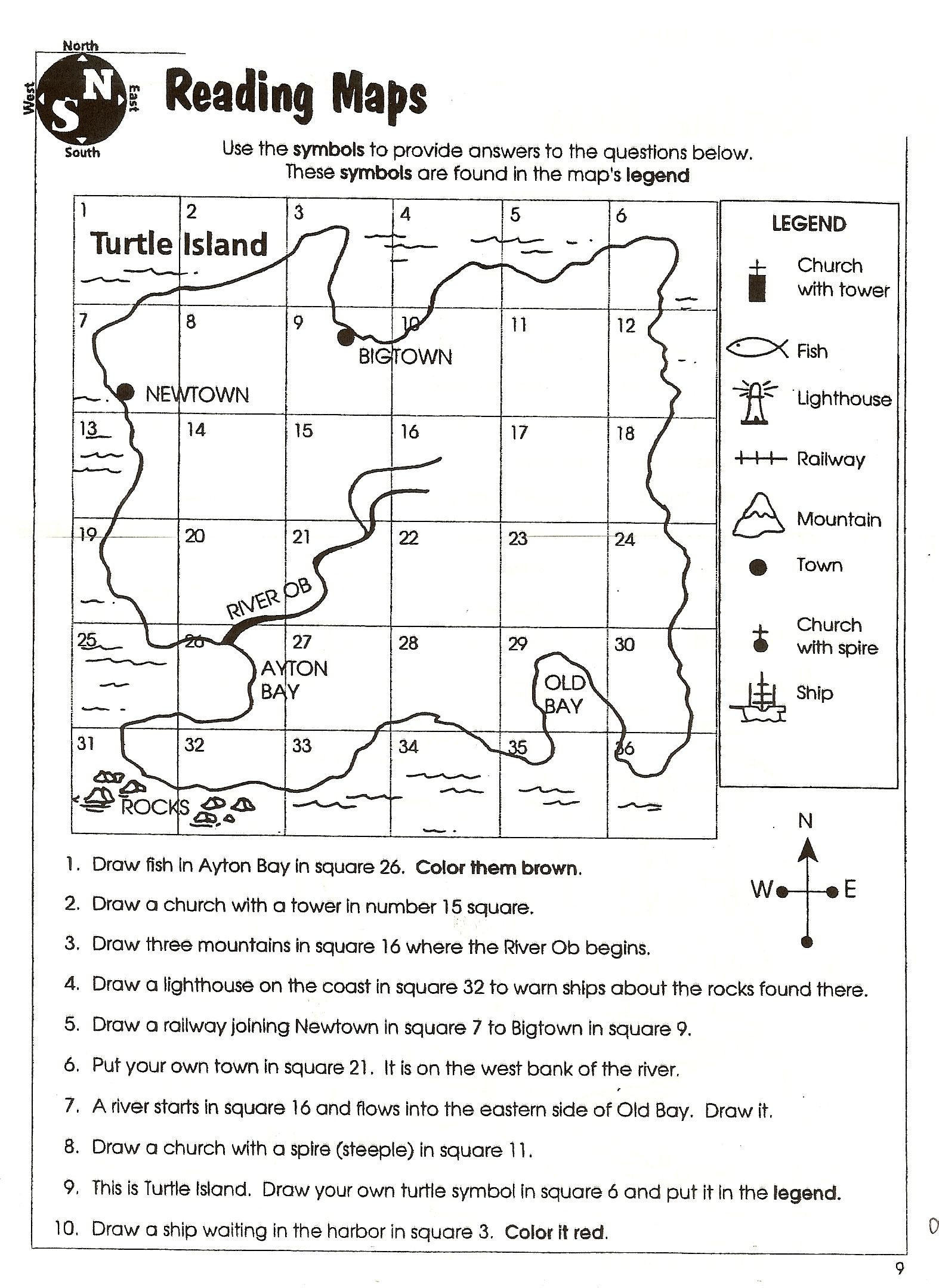 Topographic Map Reading Worksheet 34 Best Maps Images