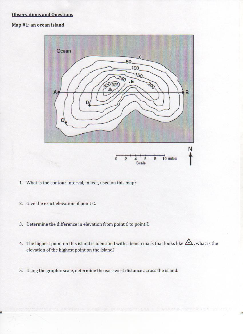 Topographic Map Reading Worksheet Reading topographic Maps Activity P 2