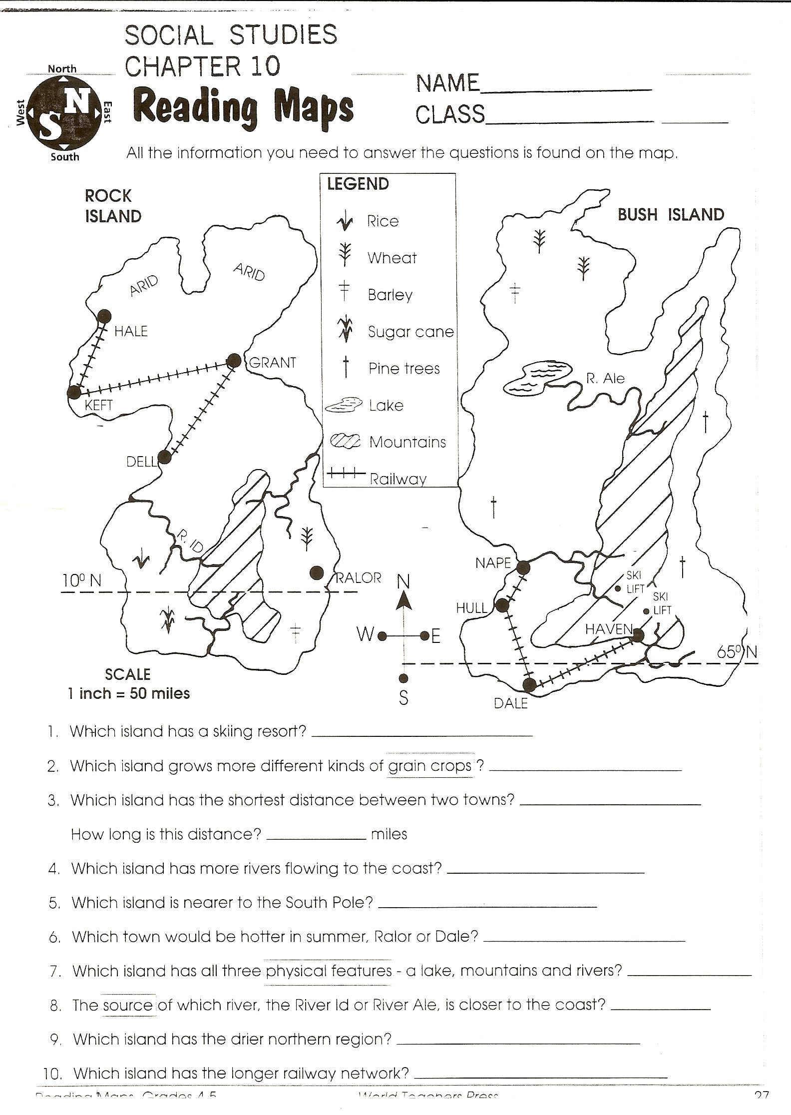 Topographic Map Reading Worksheet social Stu S Skills