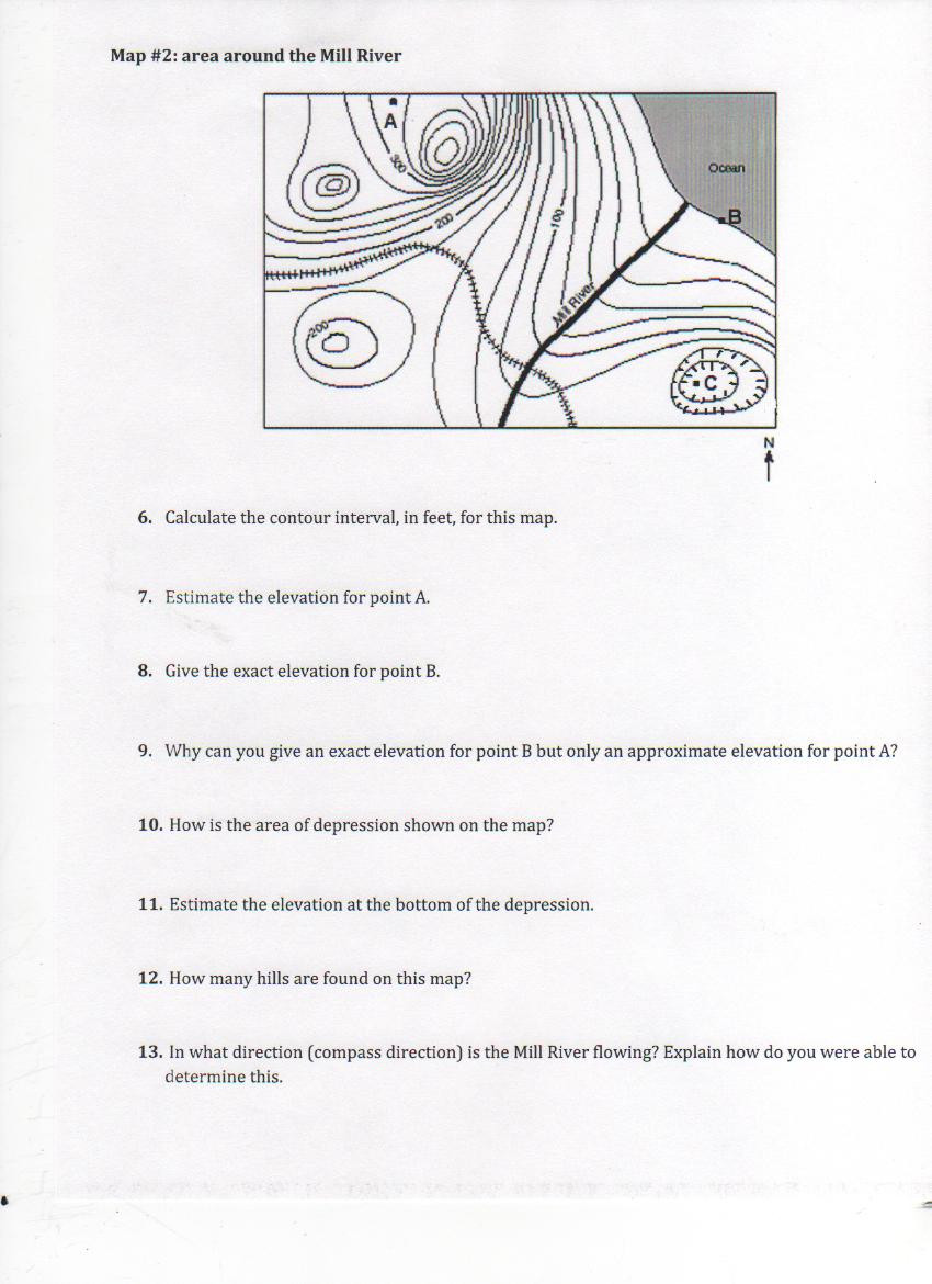 Topographic Map Reading Worksheet topographic Maps Worksheets 8th Grade