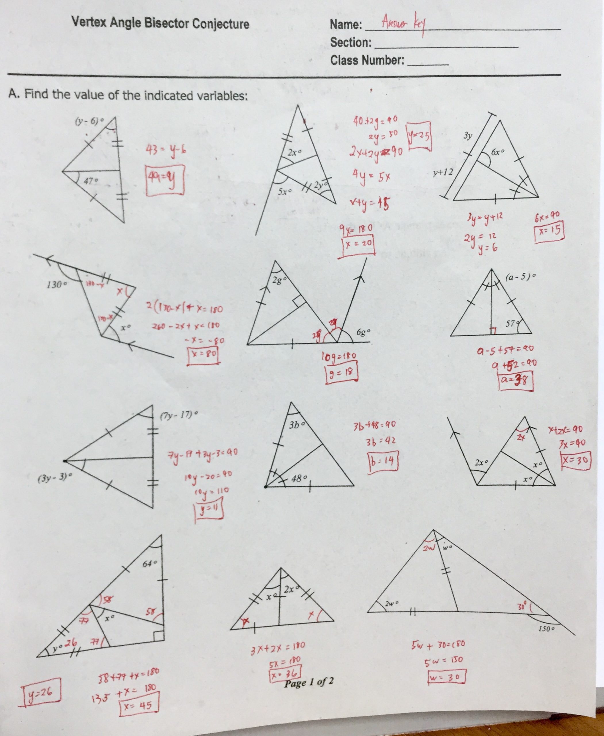 Triangle Angle Sum Worksheet Answers Grade 11 Regular – ateneo High School Mathematics