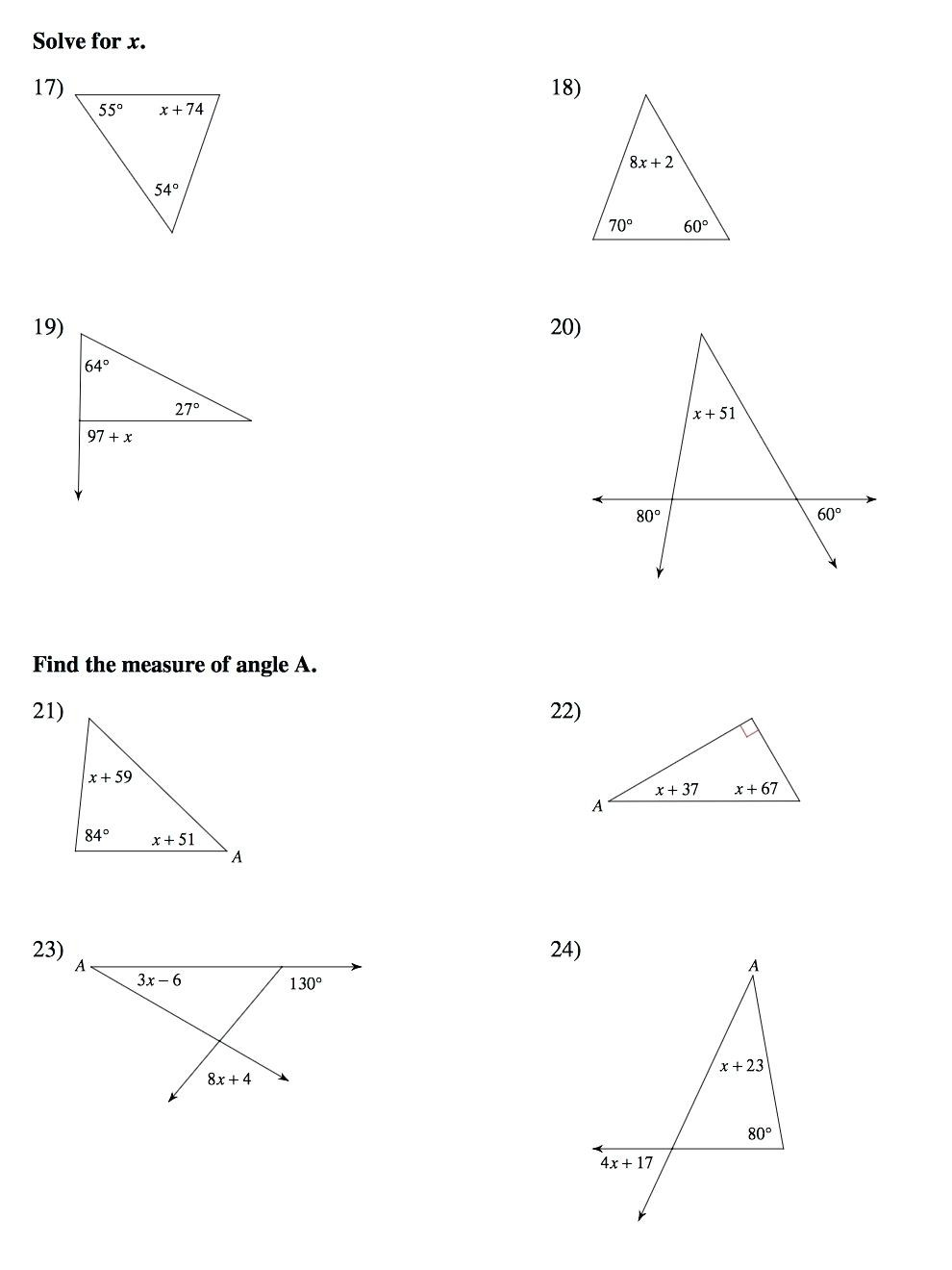 Triangle Angle Sum Worksheet Answers Interior Sum Interior Angles Worksheet 2 Answers