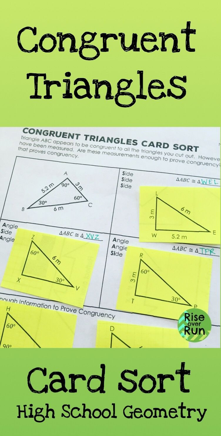 Triangle Congruence Proof Worksheet Congruent Triangles Card sort