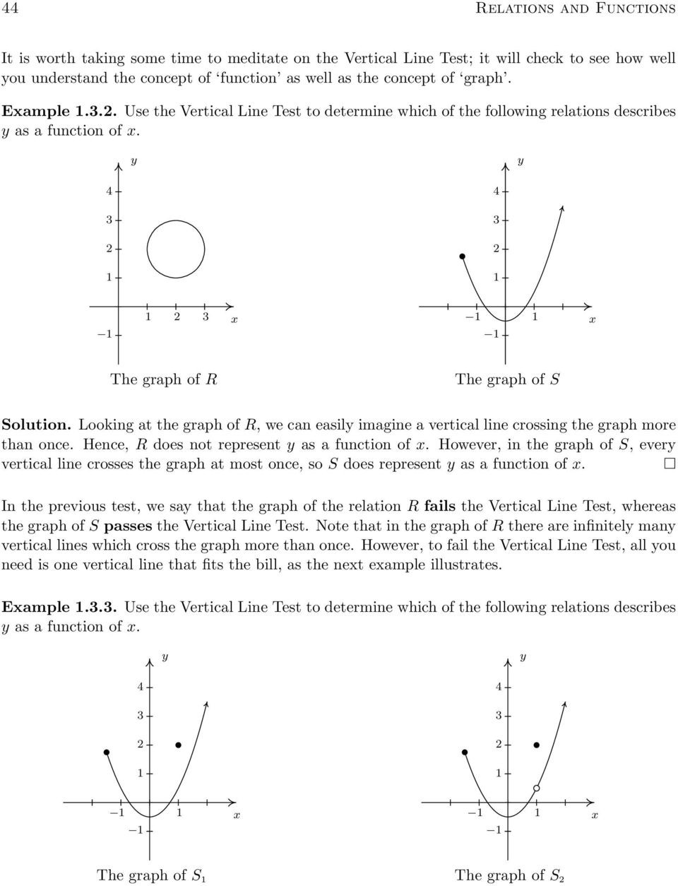 Vertical Line Test Worksheet 1 3 Introduction to Functions Pdf Free Download