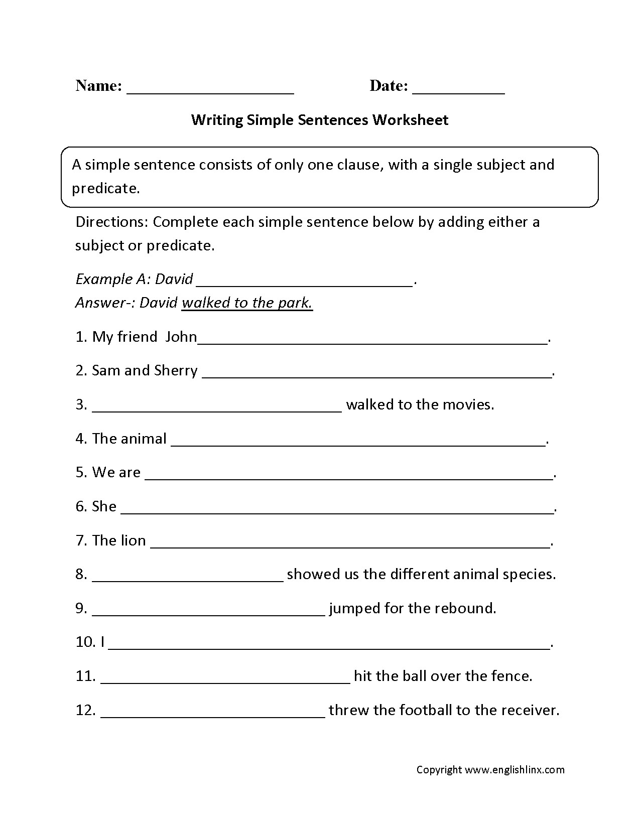 Writing A topic Sentence Worksheet topic Sentence Worksheet